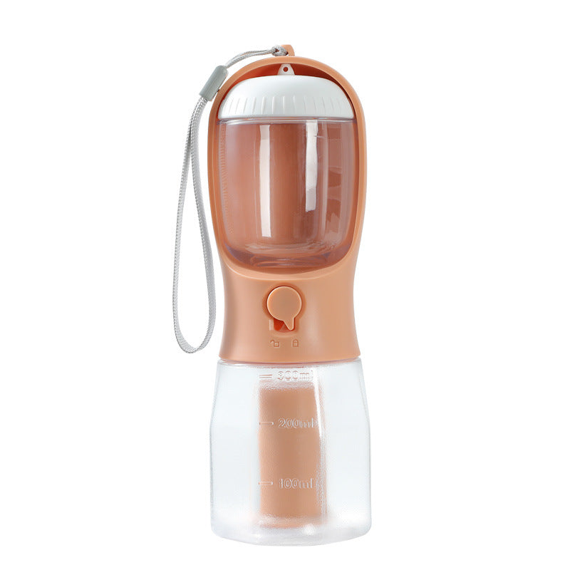3-in-1 Portable Dog Water Bottle - Food Container & Waste Bag Dispenser