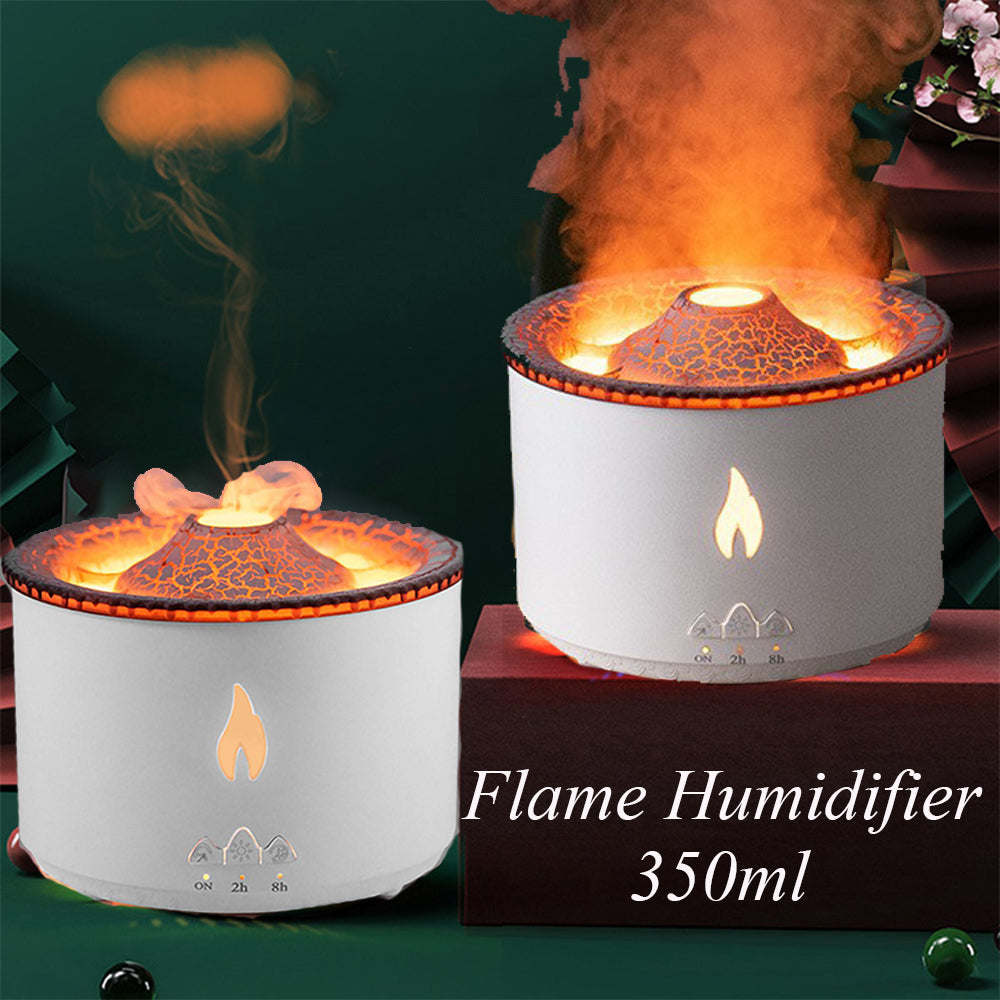 Ultrasonic Essential Oil Humidifier - Volcano Flame Aromatherapy Diffuser
