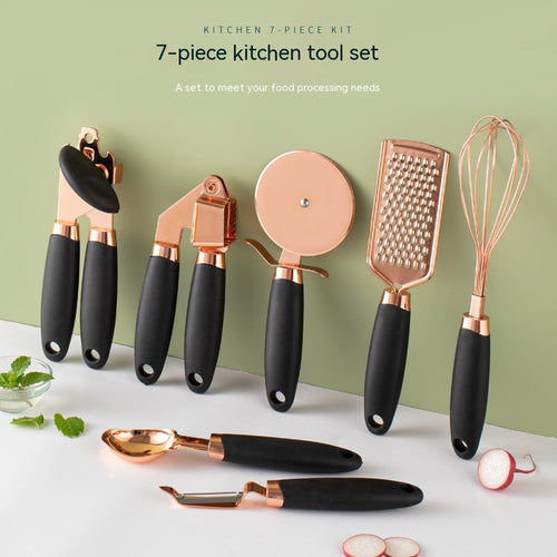 7-Piece Kitchen Peeler & Gadget Set - Stainless Steel Copper Plating