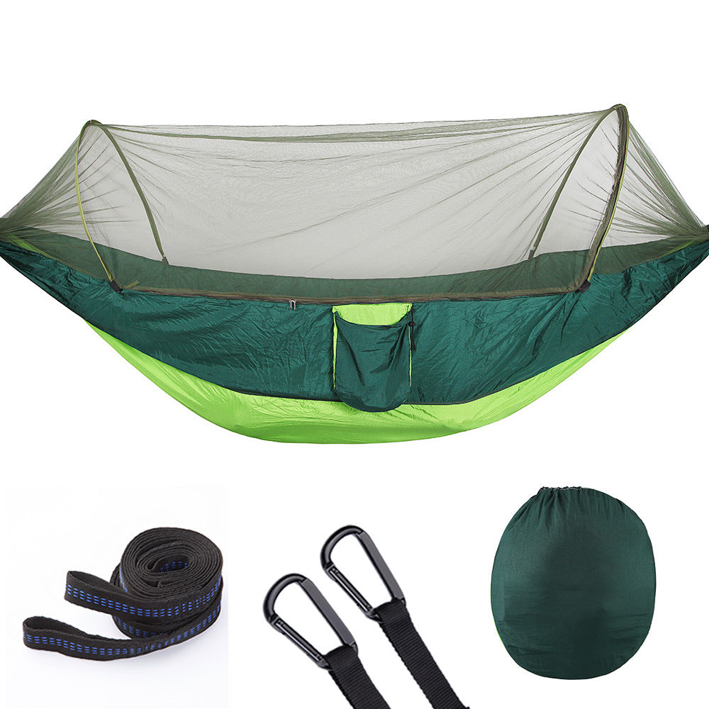 Pop-Up Camping Hammock with Mosquito Net - Quick Setup Portable Outdoor Bed