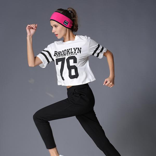 Bluetooth Fitness Headband - Wireless Music & Hands-Free Calls for Yoga & Running