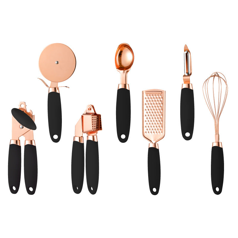 7-Piece Kitchen Peeler & Gadget Set - Stainless Steel Copper Plating