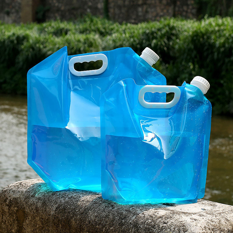 Foldable Camping Water Bag - 5L/10L Portable PVC Container for Hiking