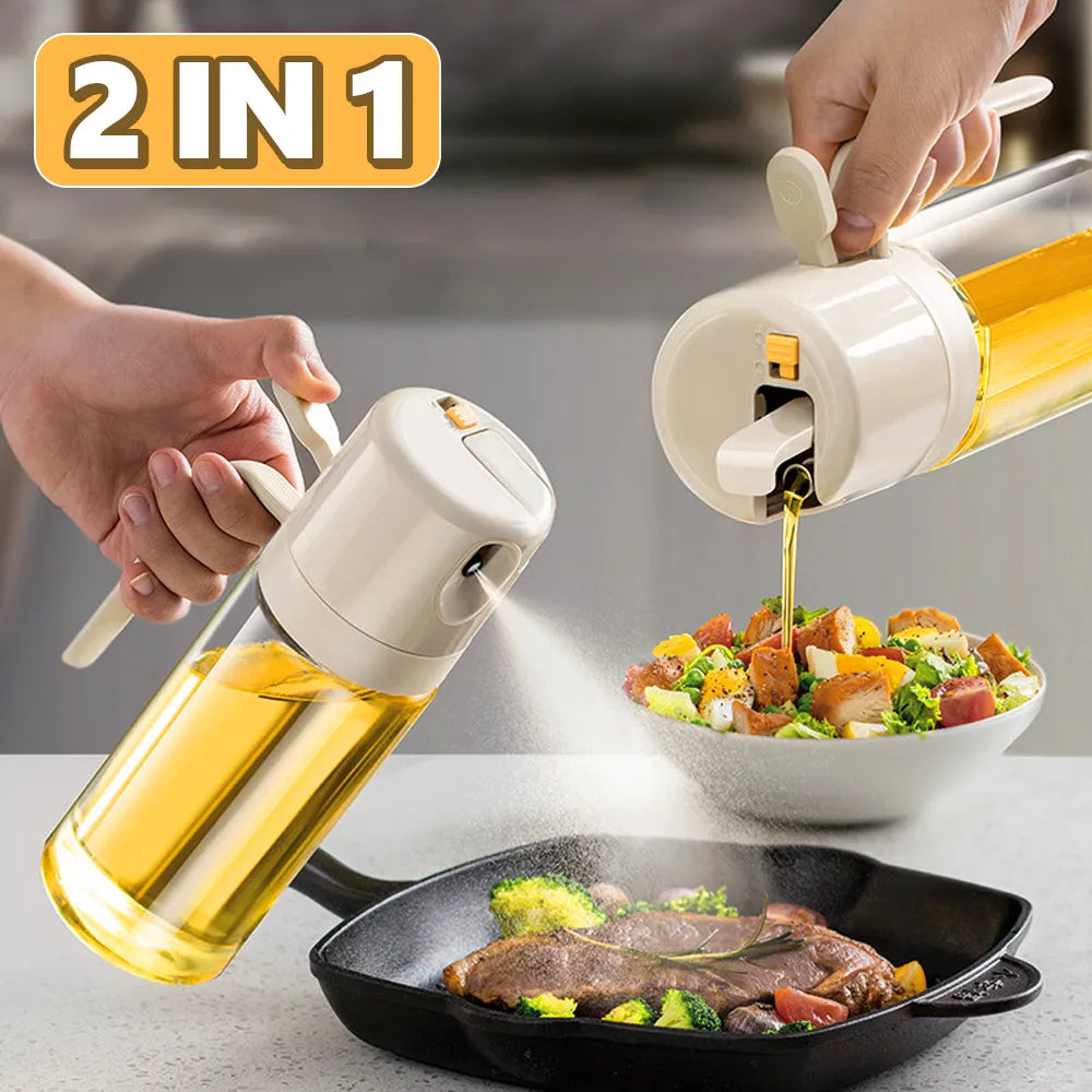 2-in-1 Oil Sprayer Bottle - BBQ Cooking Dispenser with Pour & Spray Modes