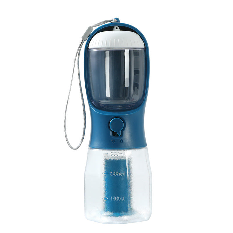3-in-1 Portable Dog Water Bottle - Food Container & Waste Bag Dispenser