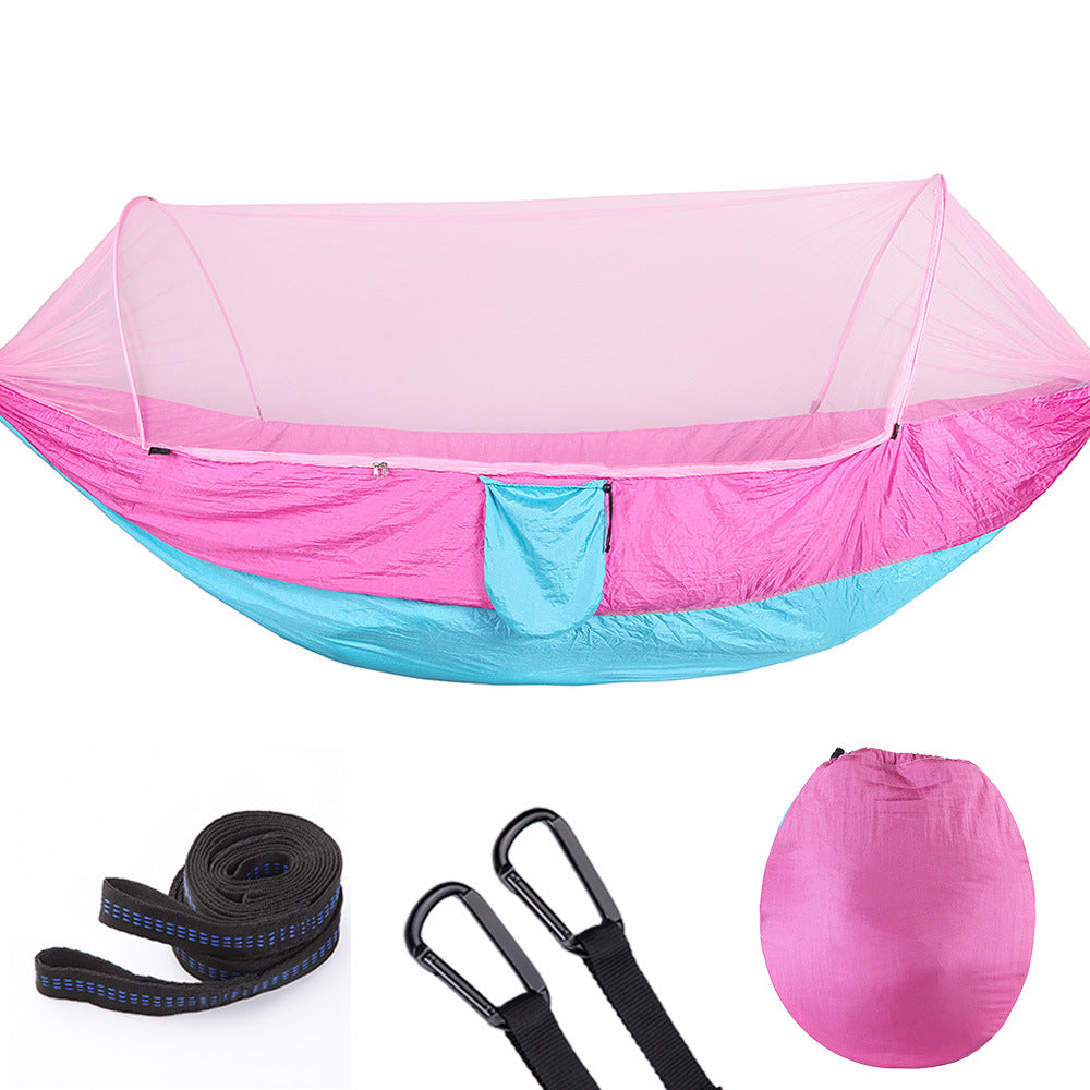 Pop-Up Camping Hammock with Mosquito Net - Quick Setup Portable Outdoor Bed