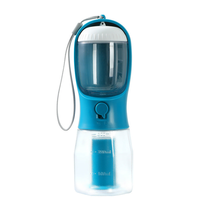 3-in-1 Portable Dog Water Bottle - Food Container & Waste Bag Dispenser