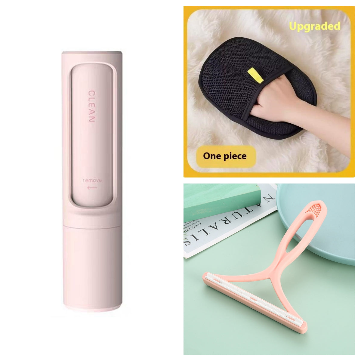 2-in-1 Reusable Pet Hair Remover Brush - Self-Cleaning Lint Roller