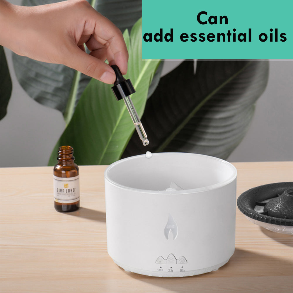 Ultrasonic Essential Oil Humidifier - Volcano Flame Aromatherapy Diffuser