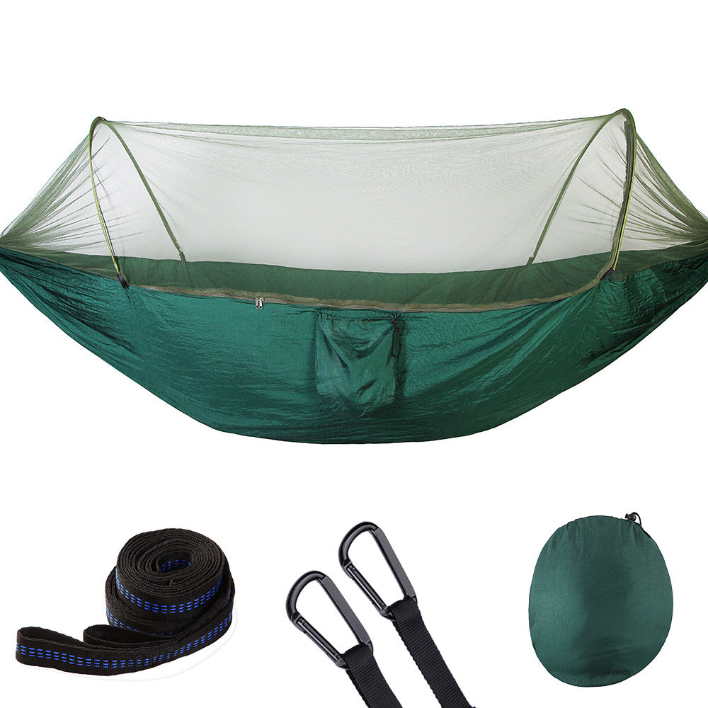 Pop-Up Camping Hammock with Mosquito Net - Quick Setup Portable Outdoor Bed