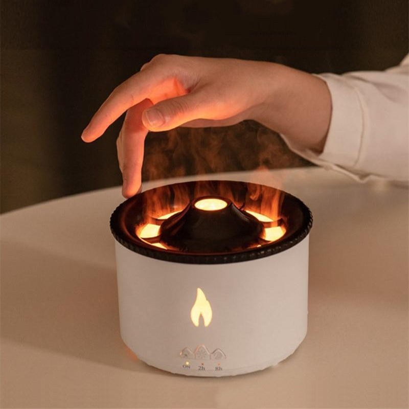 Ultrasonic Essential Oil Humidifier - Volcano Flame Aromatherapy Diffuser