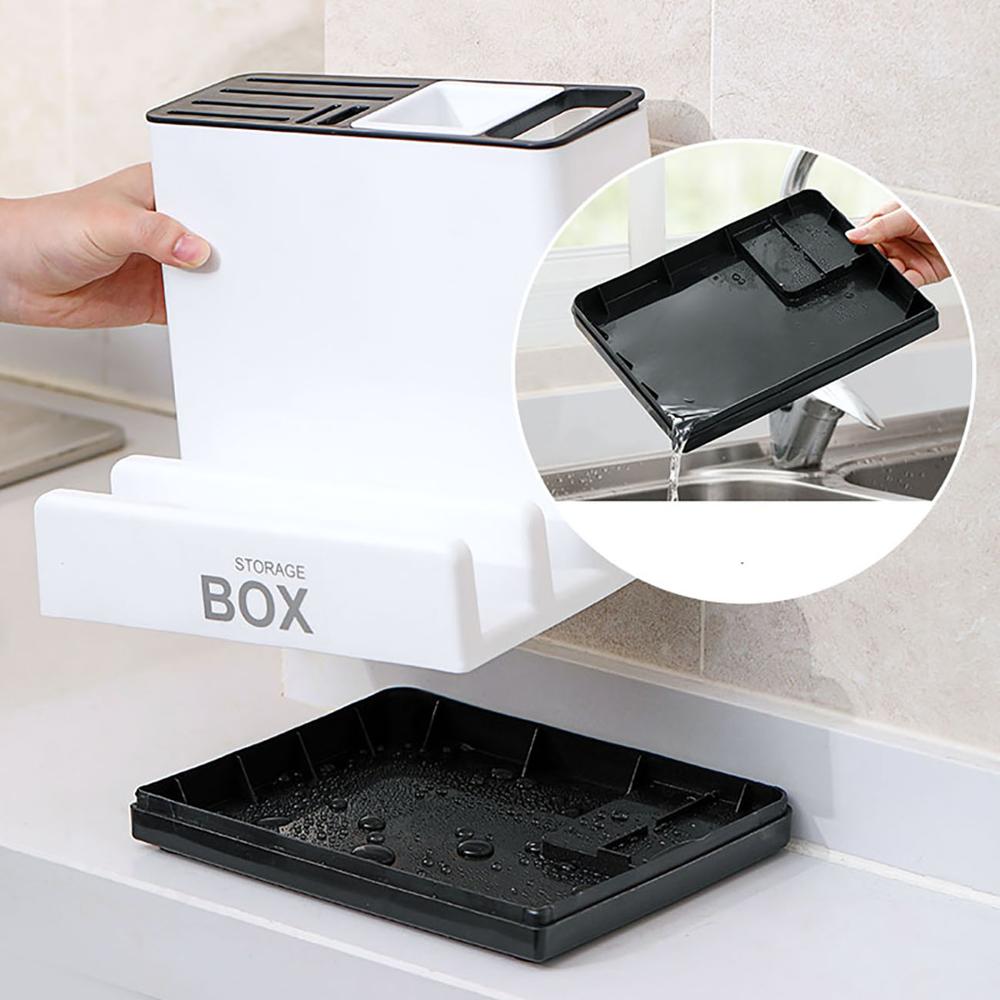 Kitchen Knife Storage Rack - Tableware Organizer for Countertop & Cabinet