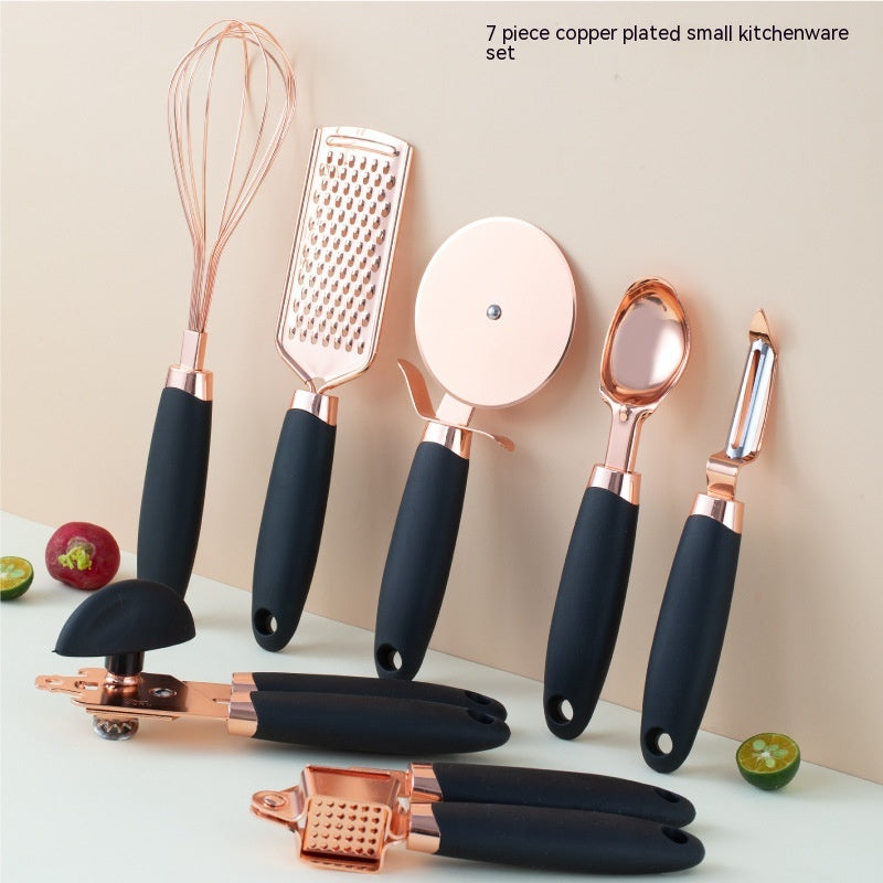7-Piece Kitchen Peeler & Gadget Set - Stainless Steel Copper Plating