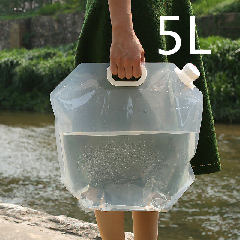 Foldable Camping Water Bag - 5L/10L Portable PVC Container for Hiking