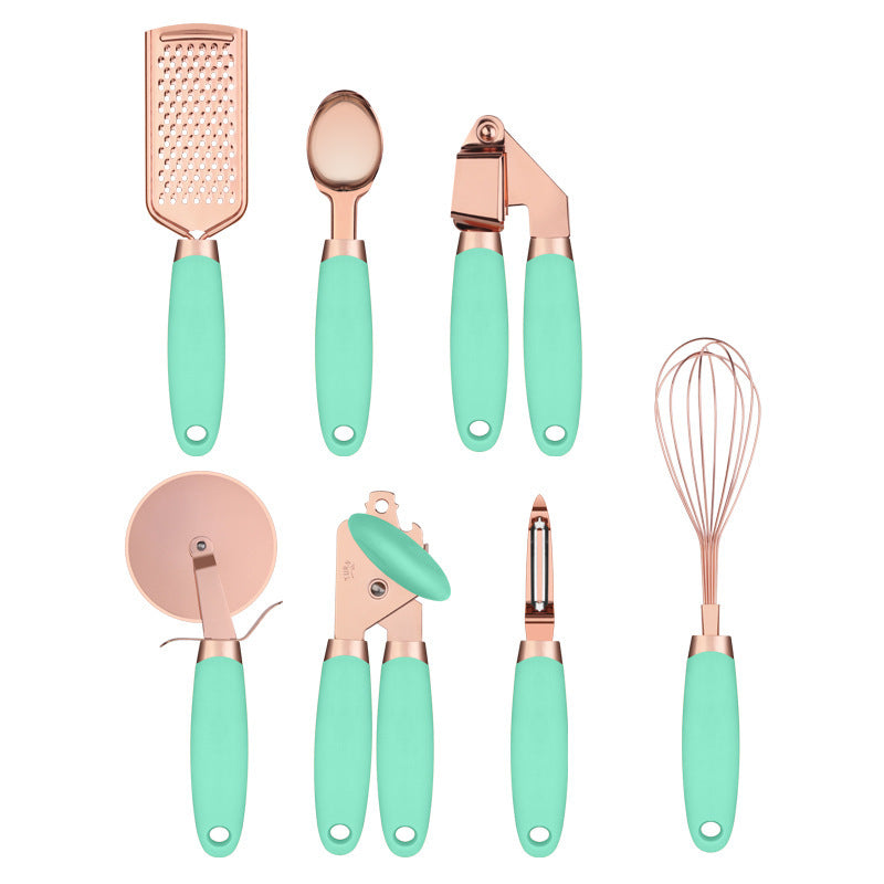 7-Piece Kitchen Peeler & Gadget Set - Stainless Steel Copper Plating