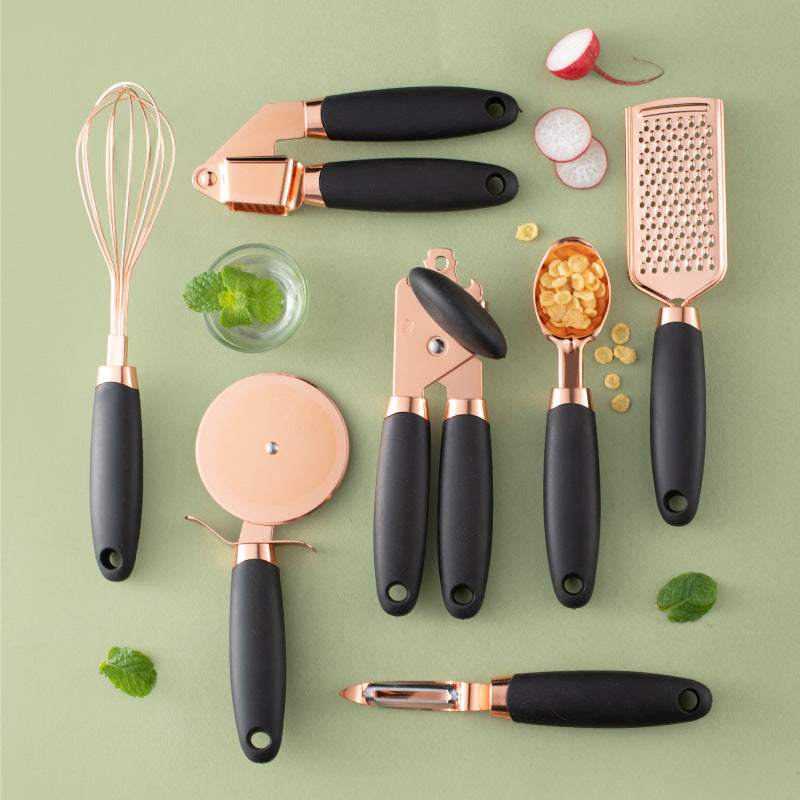 7-Piece Kitchen Peeler & Gadget Set - Stainless Steel Copper Plating