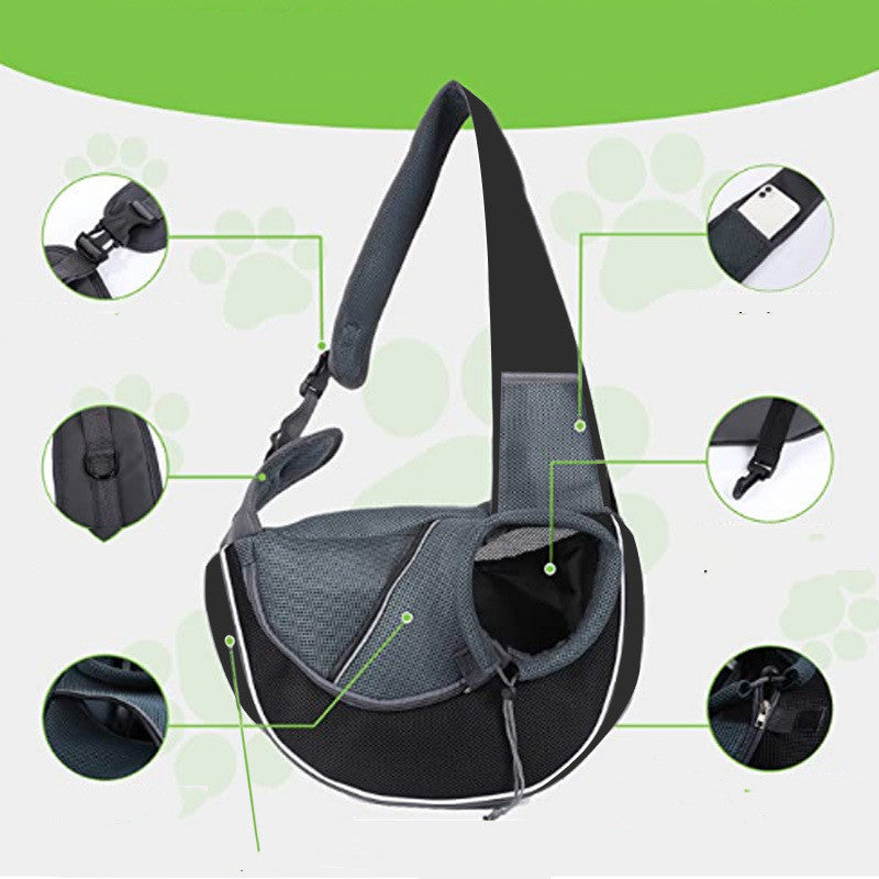Portable Pet Carrier Bag - Breathable Crossbody for Dogs & Cats
