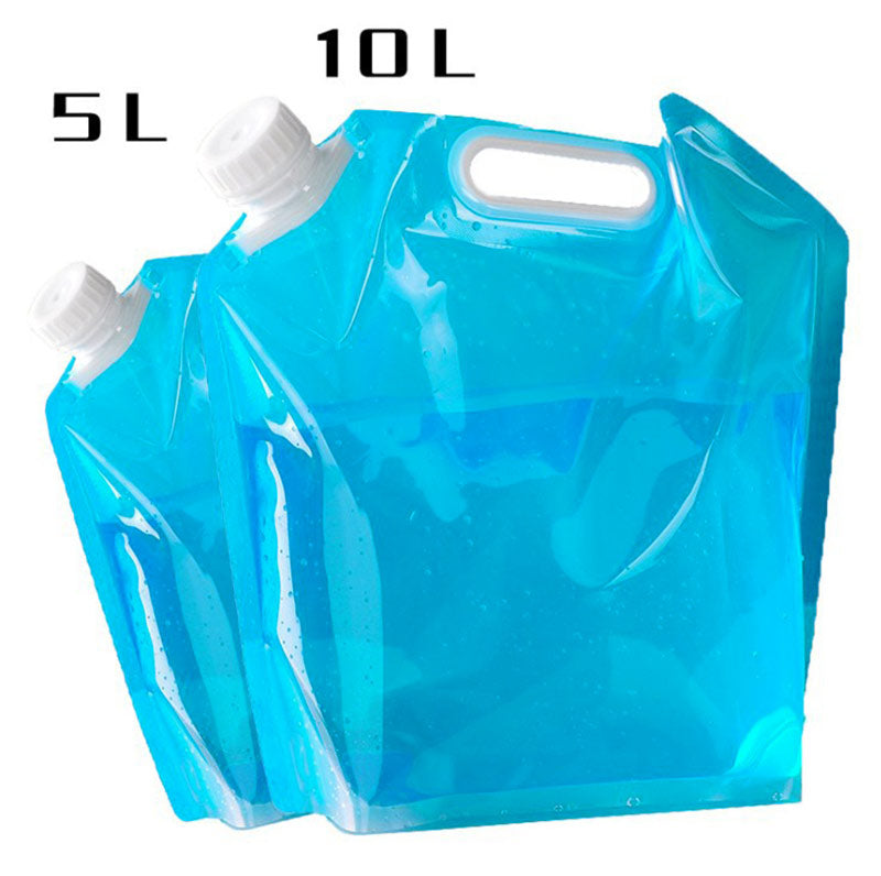 Foldable Camping Water Bag - 5L/10L Portable PVC Container for Hiking