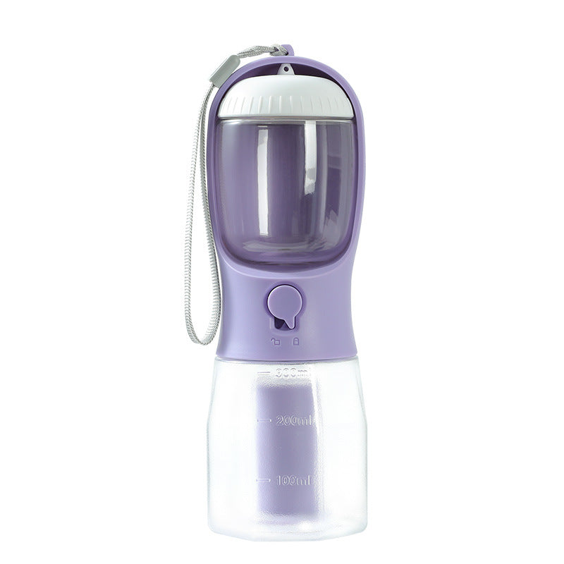 3-in-1 Portable Dog Water Bottle - Food Container & Waste Bag Dispenser