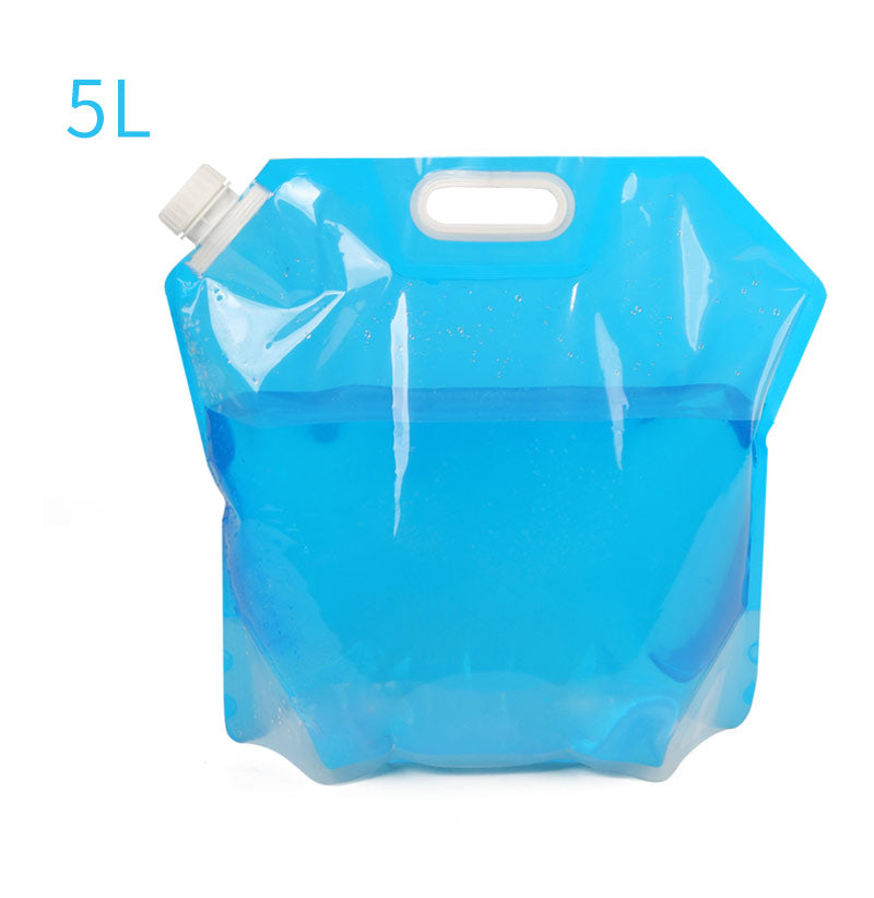 Foldable Camping Water Bag - 5L/10L Portable PVC Container for Hiking