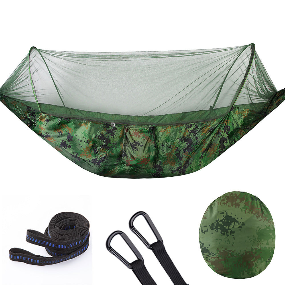 Pop-Up Camping Hammock with Mosquito Net - Quick Setup Portable Outdoor Bed