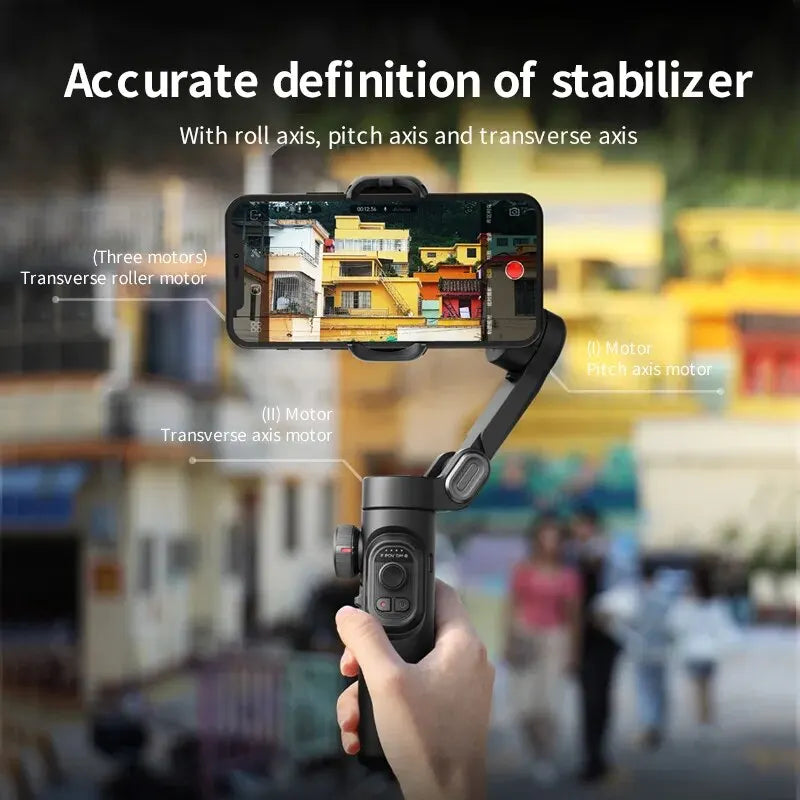 🎥 AOCHUAN 3-Axis Gimbal Stabilizer - AI Face Tracking for TikTok & Vlog