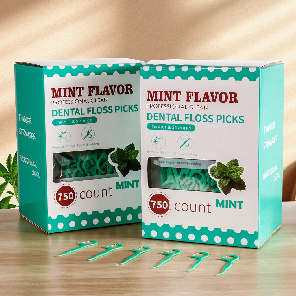 🦷 Mint Dental Floss Sticks - Portable Disposable Deep Cleaning Oral Care