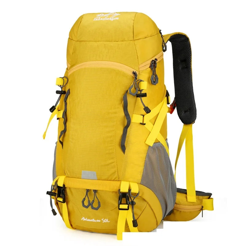 🏔️ 50L Outdoor Hiking Backpack - Rainproof Nylon Camping Rucksack