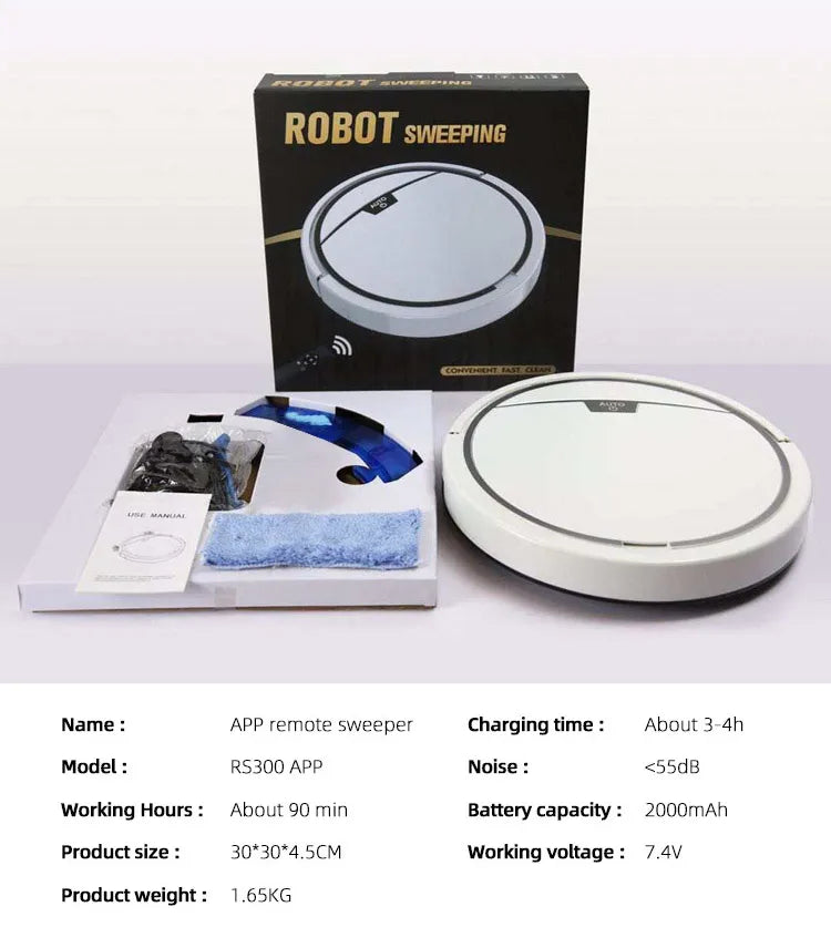 Smart Robot Vacuum & Mop 3-in-1 - App Control with 2800Pa Suction Power