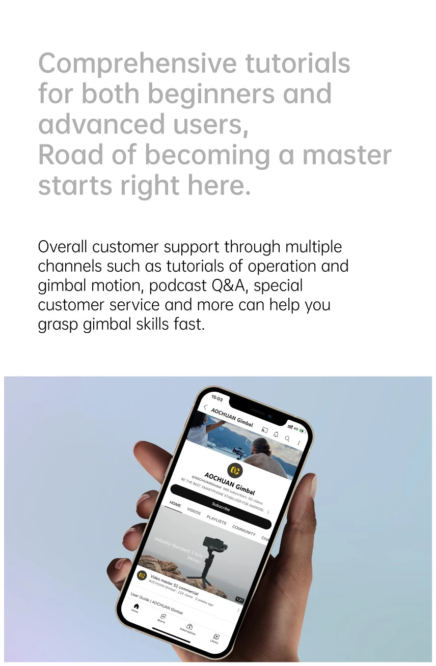 🎥 AOCHUAN 3-Axis Gimbal Stabilizer - AI Face Tracking for TikTok & Vlog
