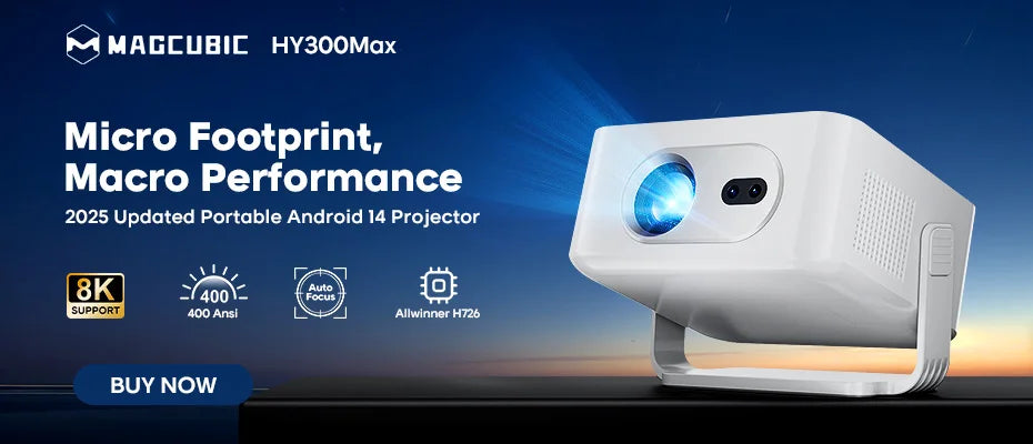 🎬 SkyCinema HY300 Pro - 180° Rotating Smart Projector for Ceiling Movies