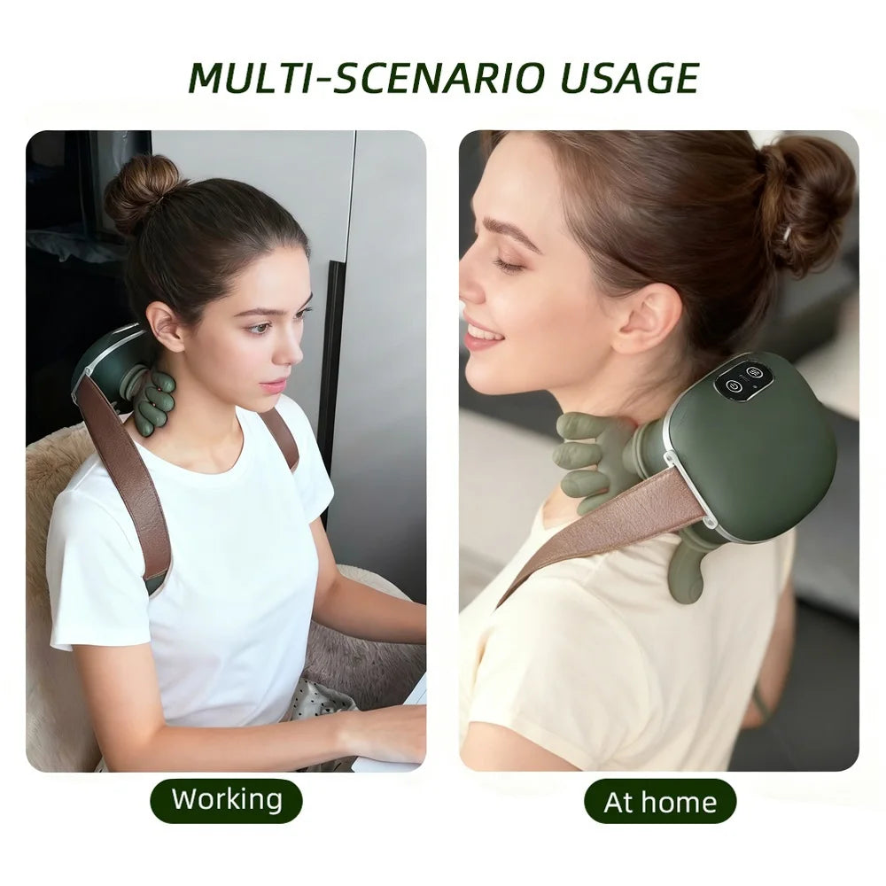 💆 Bionic Finger 5D Shiatsu Neck Massager - Ultra-Quiet Brushless Motor