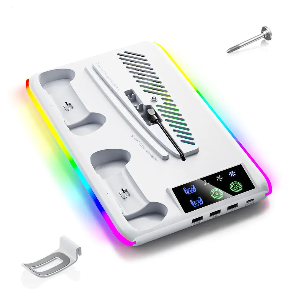🎮 PS5 Gaming Stand - Cooler Fan with RGB Lights for Slim & Pro Console