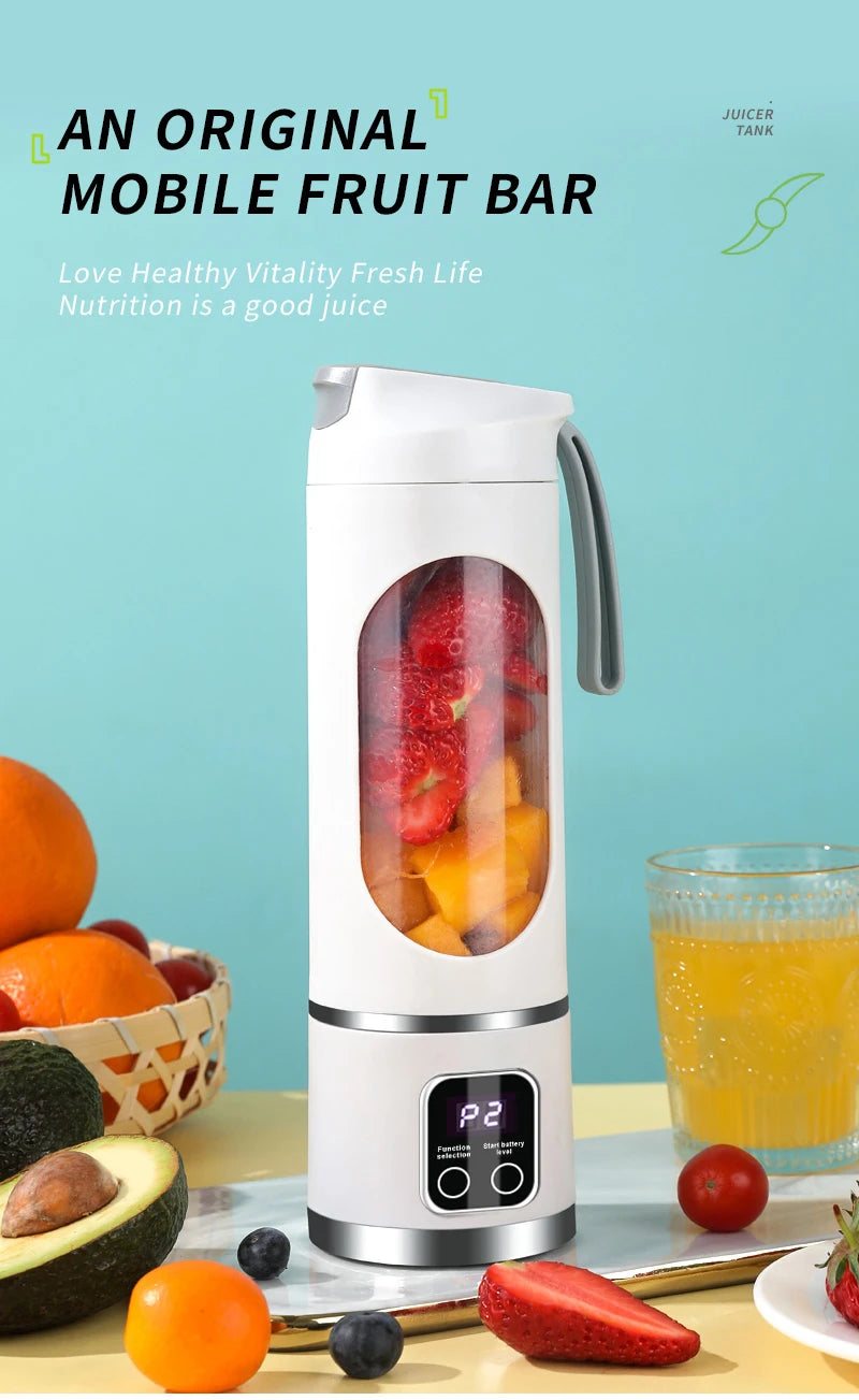 🍓 10-Blade Portable Blender 450ml - USB Rechargeable Smoothie & Ice Crusher