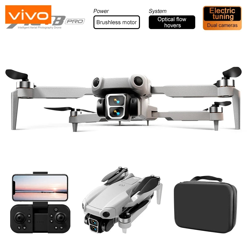 8K Pro VR Drone - Dual HD Camera with Obstacle Avoidance & Brushless Motor