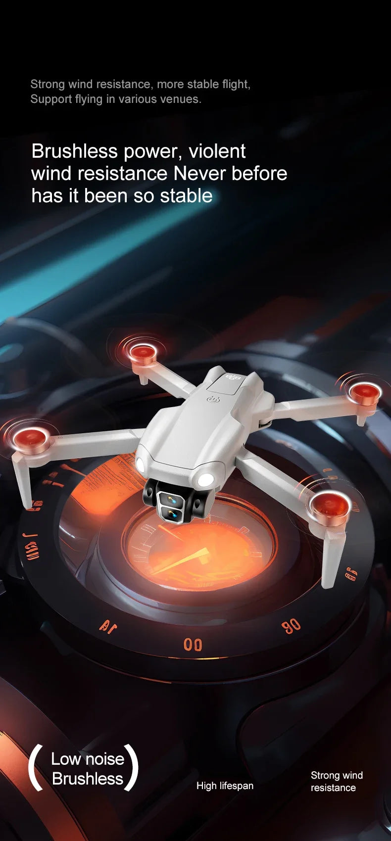 8K Pro VR Drone - Dual HD Camera with Obstacle Avoidance & Brushless Motor