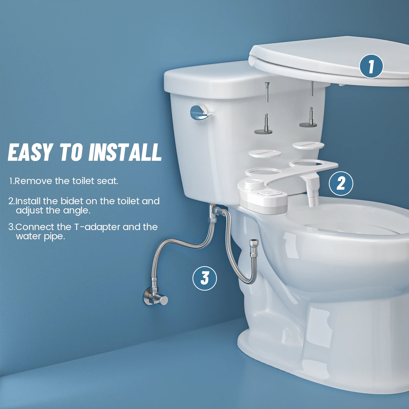 🚿 Premium Bidet Toilet Attachment - Dual Nozzle Self-Cleaning | Easy Install