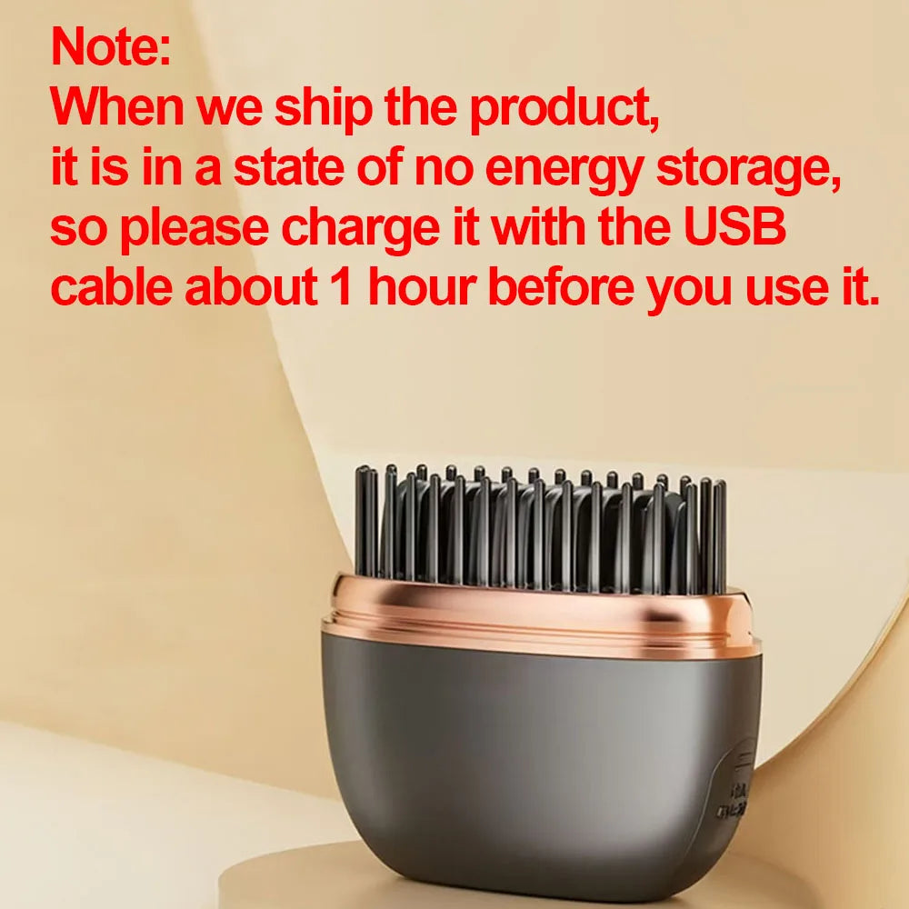 💇 Wireless Hair Straightening Comb - Portable USB Rechargeable Brush