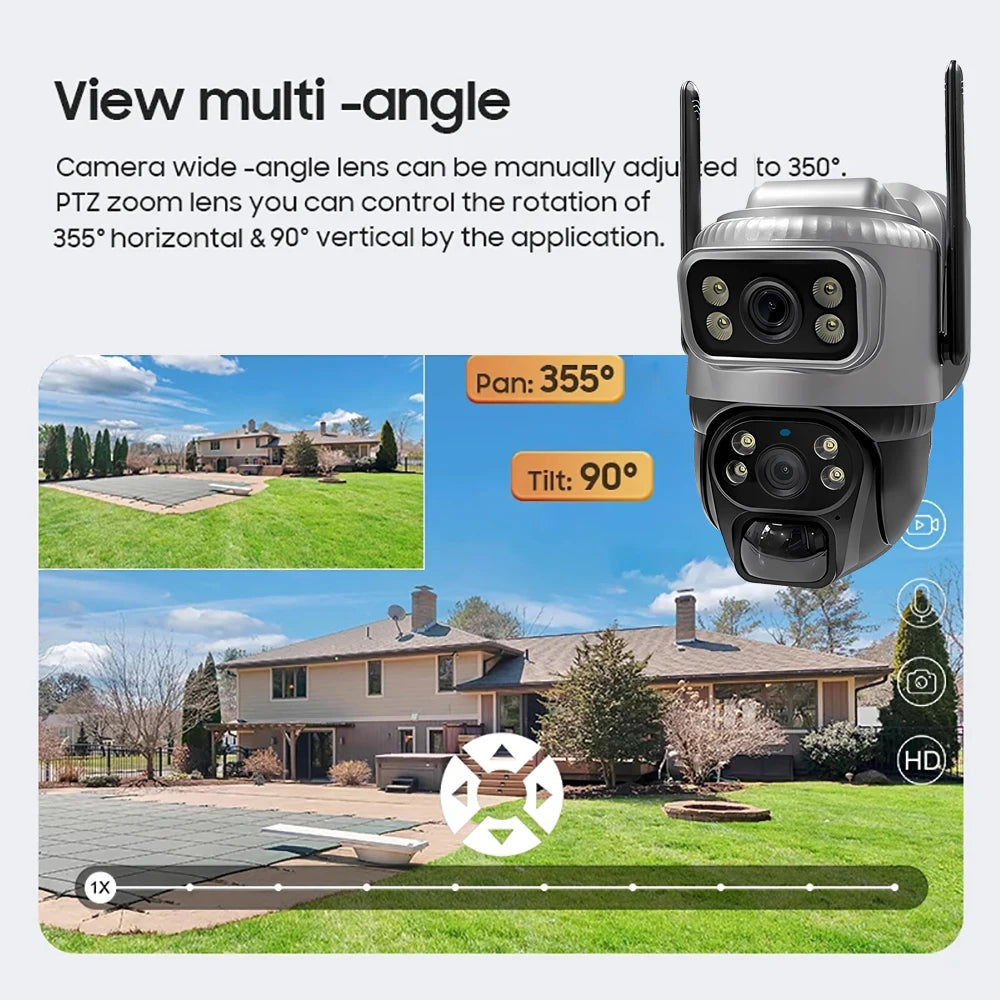 📹 V380 Dual Lens 4G Security Camera - Solar 8MP 4K Night Vision CCTV
