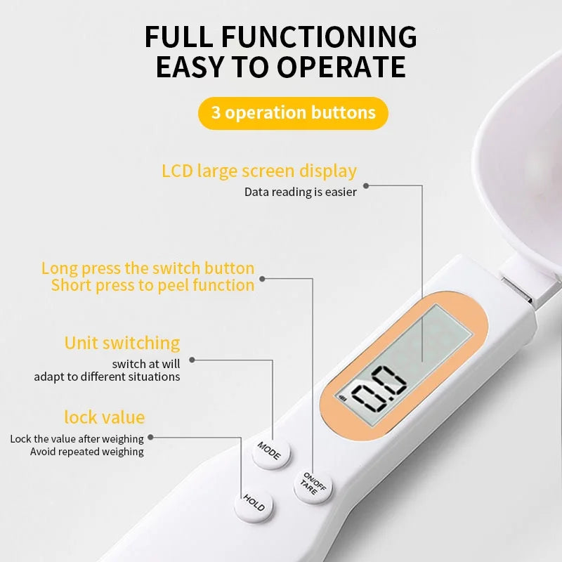 🥄 Mini Digital Spoon Scale - 0.1-500g Kitchen Measuring Spoon