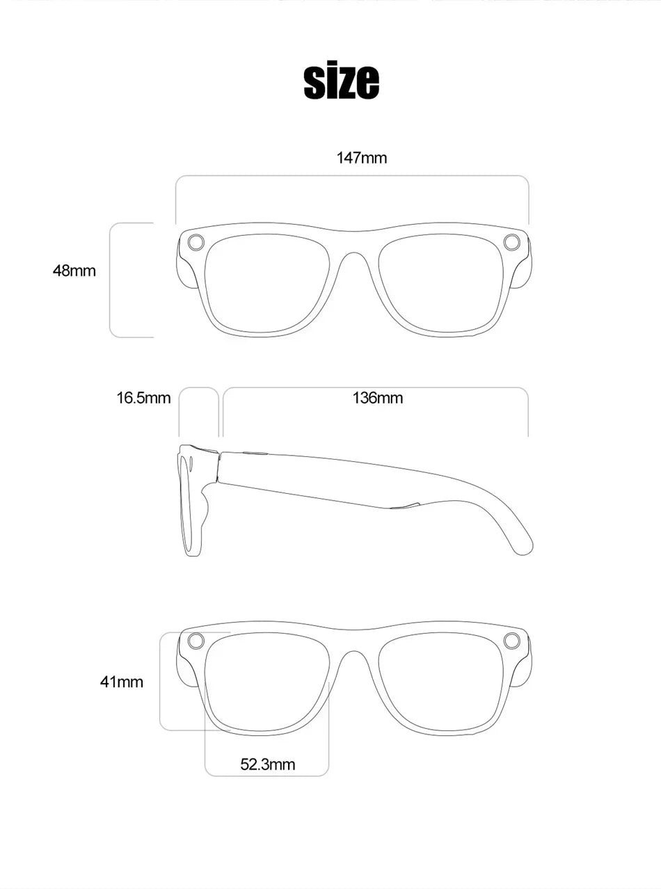 Smart 8K AI Glasses - 1200MP Camera with ChatGPT & Bluetooth