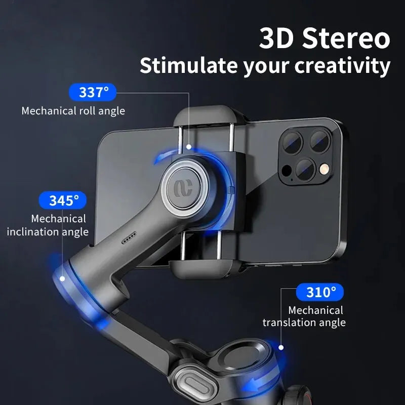 🎥 AOCHUAN 3-Axis Gimbal Stabilizer - AI Face Tracking for TikTok & Vlog