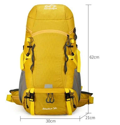🏔️ 50L Outdoor Hiking Backpack - Rainproof Nylon Camping Rucksack