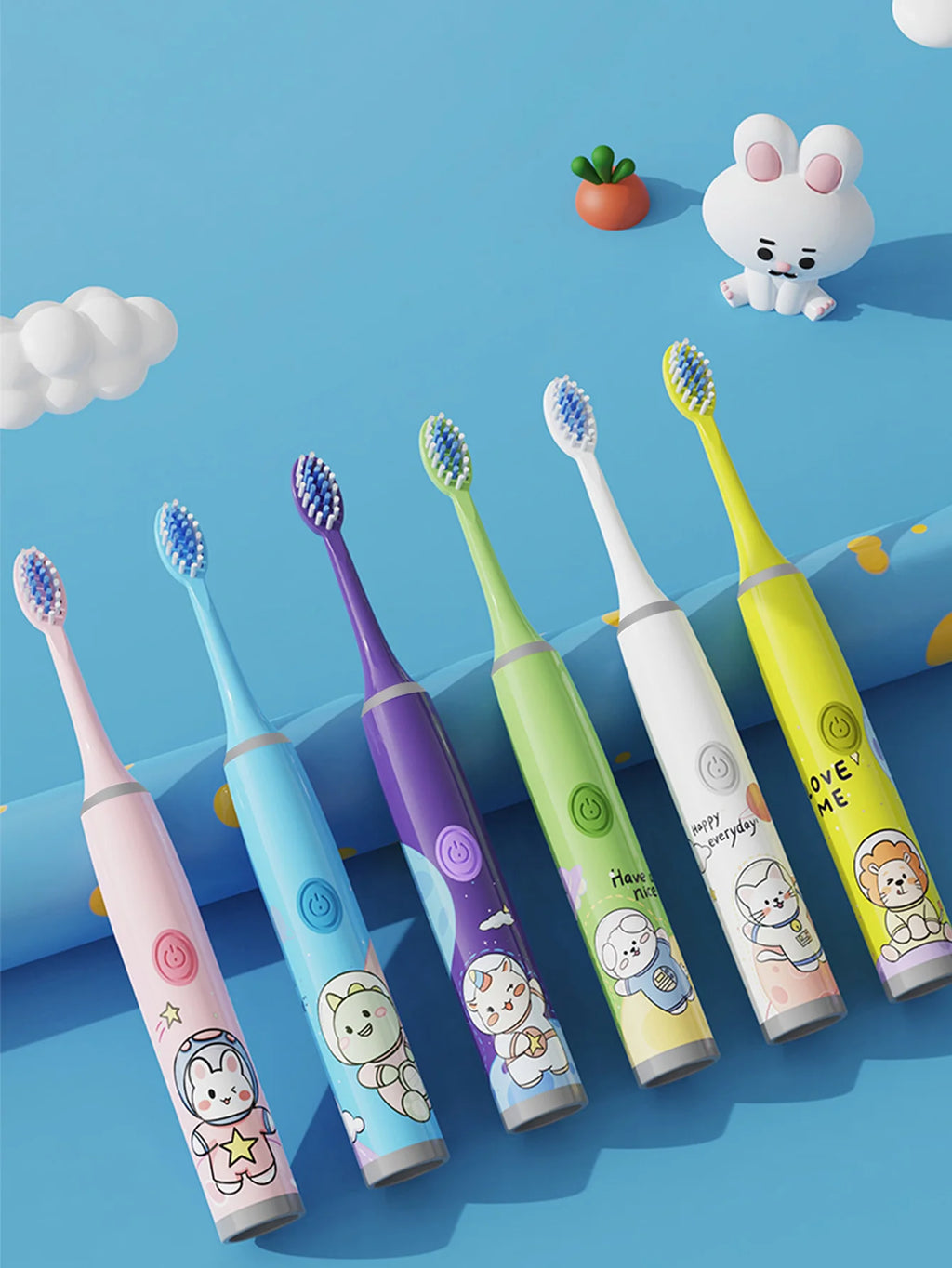Kids Space Adventure Electric Toothbrush - Fun Cartoon Design for Healthy Smiles