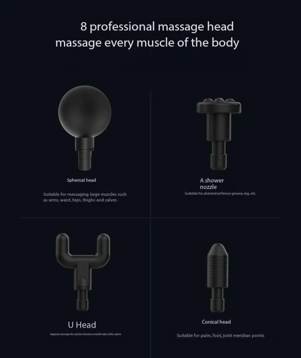 💪 Lenovo Massage Gun - Deep Muscle Relief with LED Touch Screen & 8 Heads