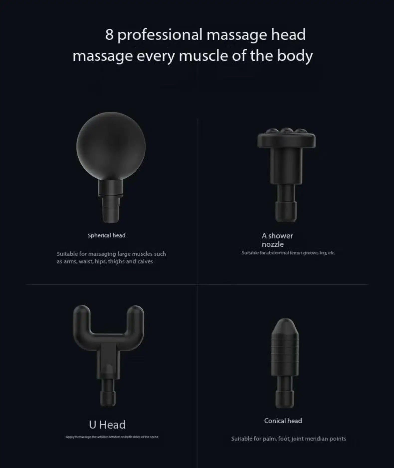 💪 Lenovo Massage Gun - Deep Muscle Relief with LED Touch Screen & 8 Heads