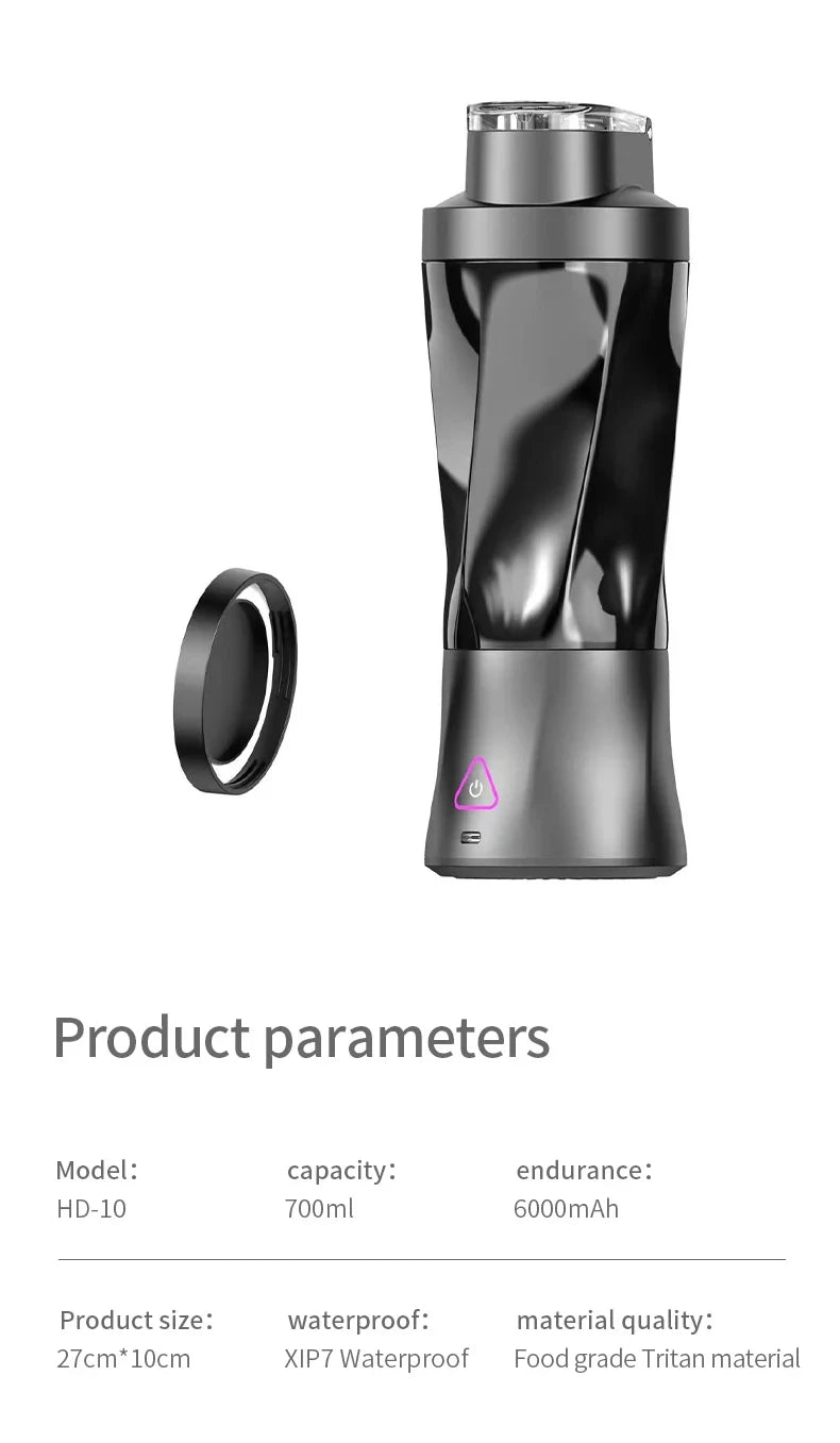 💪 TitanBlend 700 - High-Capacity USB Power Blender for Elite Workouts