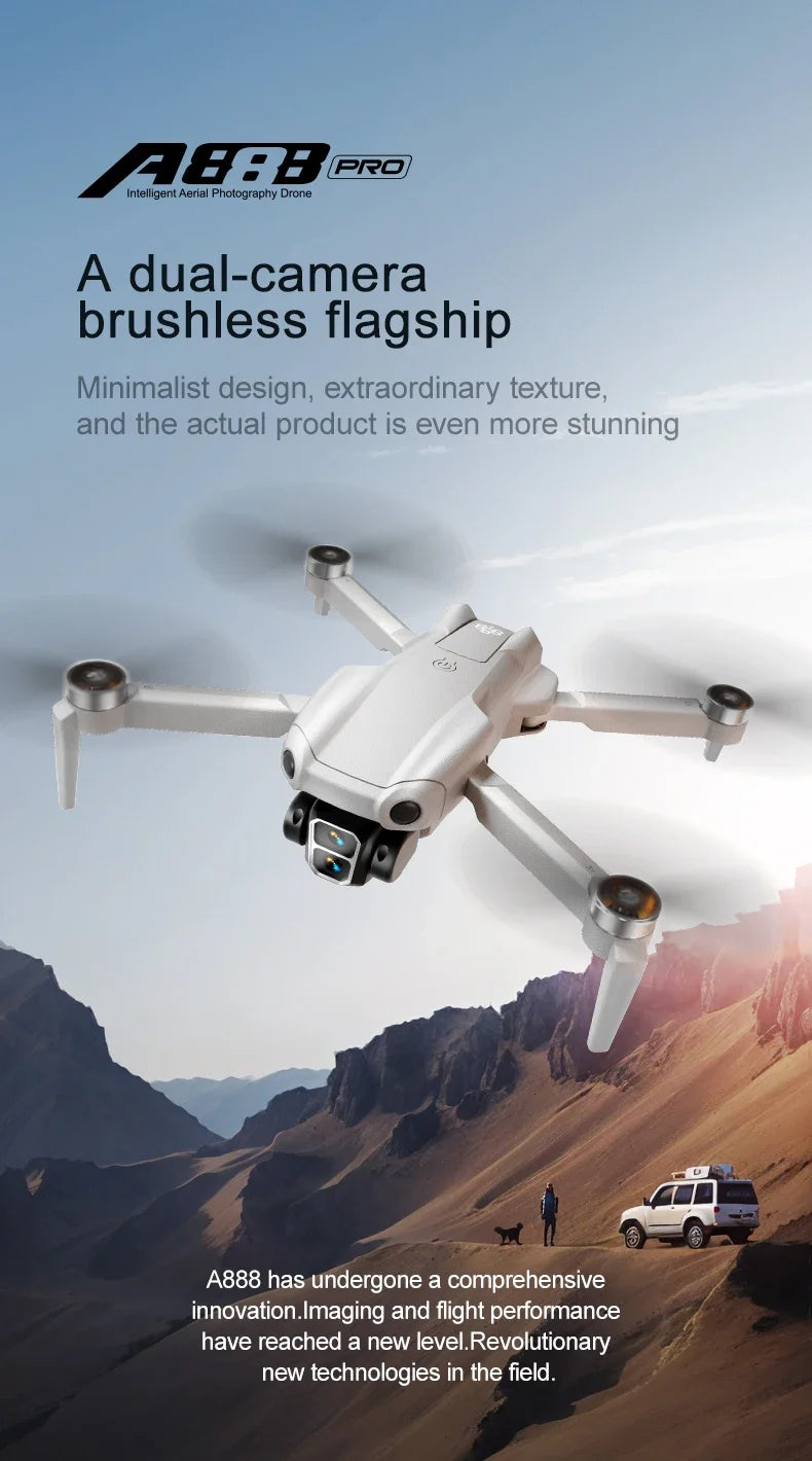 8K Pro VR Drone - Dual HD Camera with Obstacle Avoidance & Brushless Motor