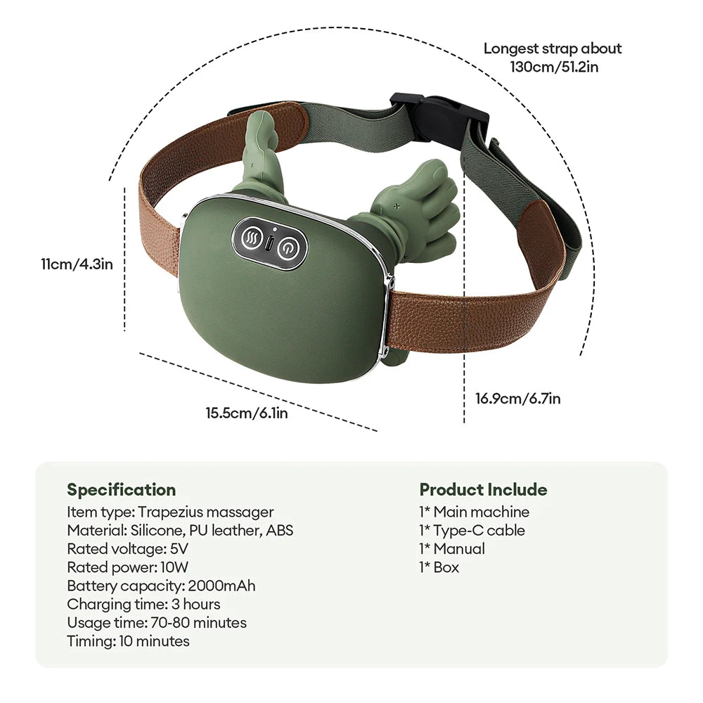 💆 Bionic Finger 5D Shiatsu Neck Massager - Ultra-Quiet Brushless Motor