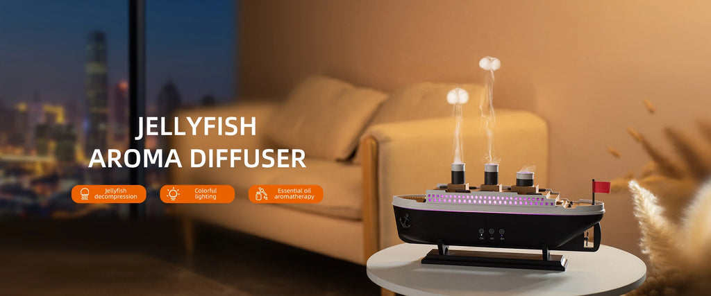 🪼 Jellyfish Air Humidifier 250ml - Essential Oil Diffuser with 7 Color Lights